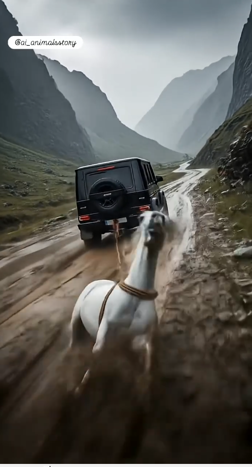 M1809001_Brave dog saved the horse while it was being dragged by car ai horse rescue car Manish Kumar_part2