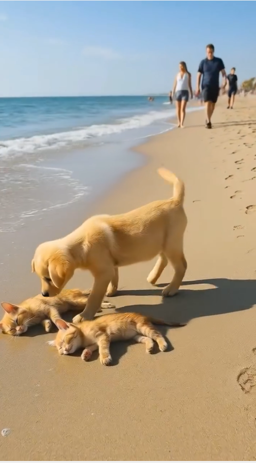 M1809005_Brave Puppy Saved Two Ginger Kittens by the Seashore Sweet memes_part2