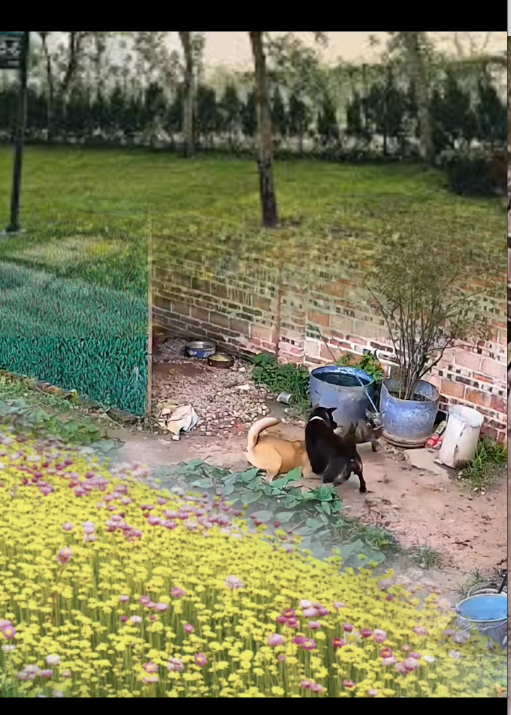 M2109017Two big dogs scared little dog #poorlittledog #bullydog #dogsofti…_part2